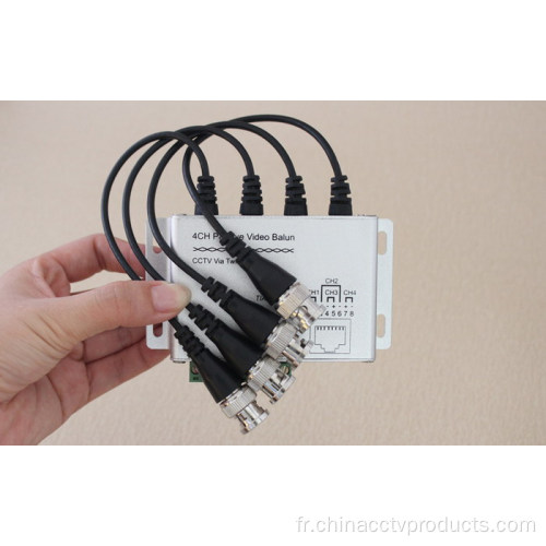 4 canaux BNC à RJ45 CAT-5 BALUNS VIDÉO